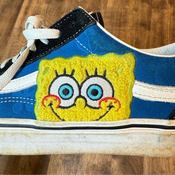 Vans X Spongebob Squarepants Old Skool Sneaker Nickelodeon Smile Patch Sz 8.5/10 - Picture 12 of 12